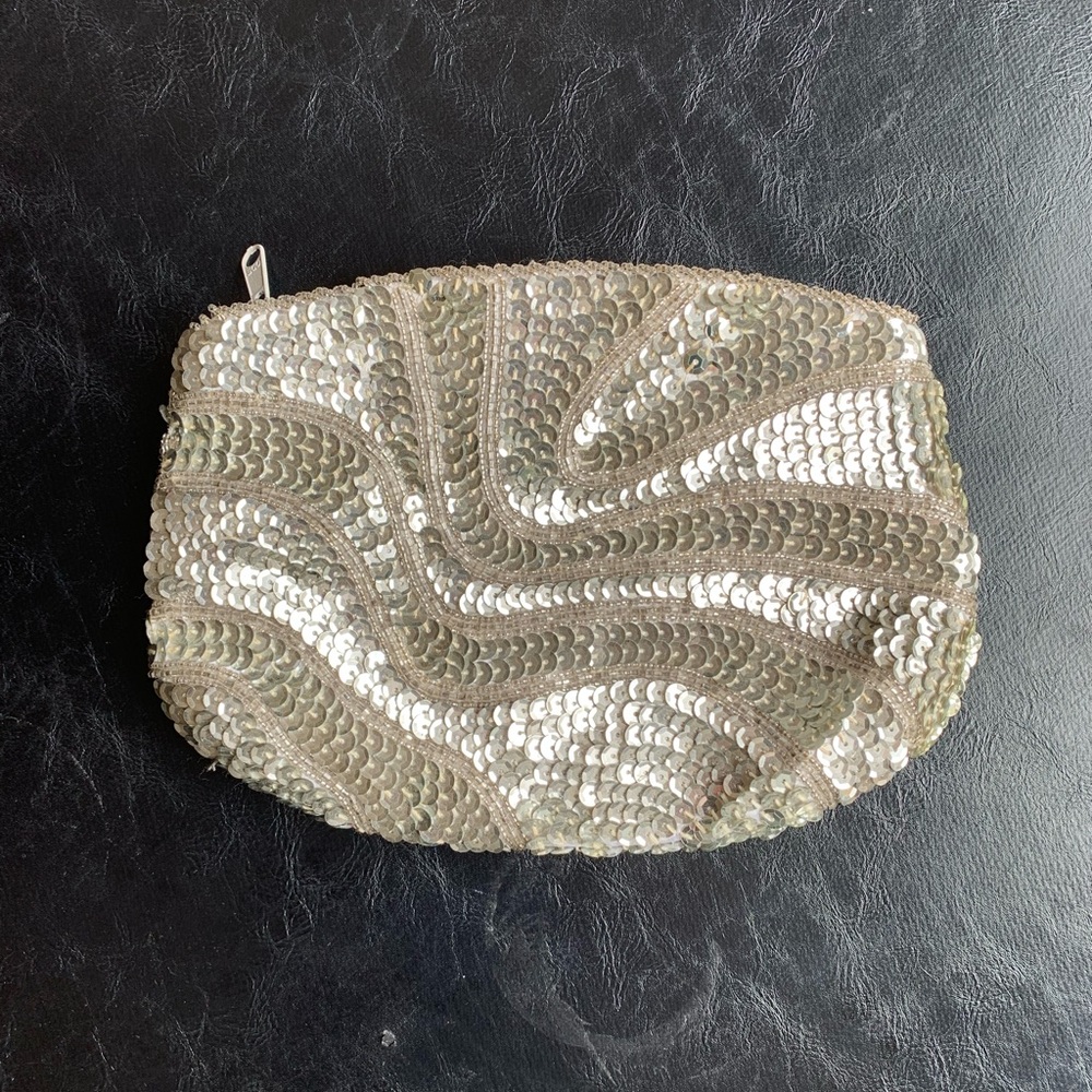 Vintage Carla Marchi Silver Sequin Beaded Bag